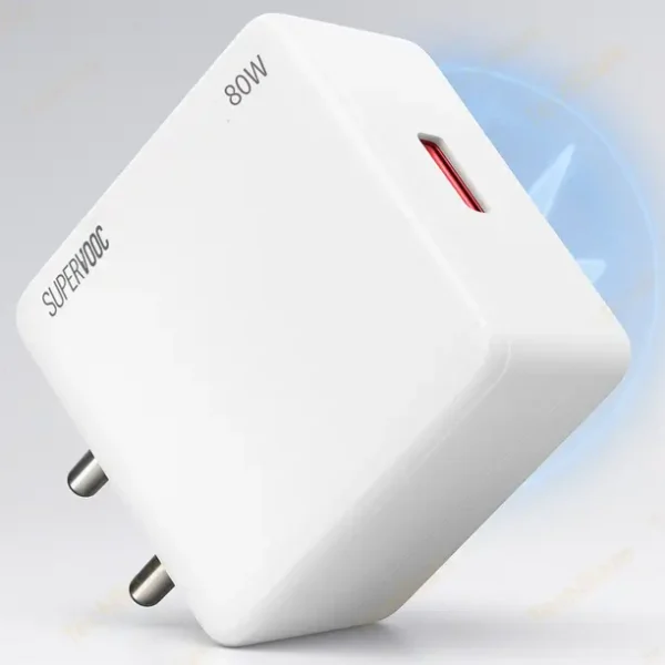 TechBlaze 80 W SuperVOOC 6 A Wall Charger for Mobile with Detachable Cable  (White, Cable Included) - Image 2